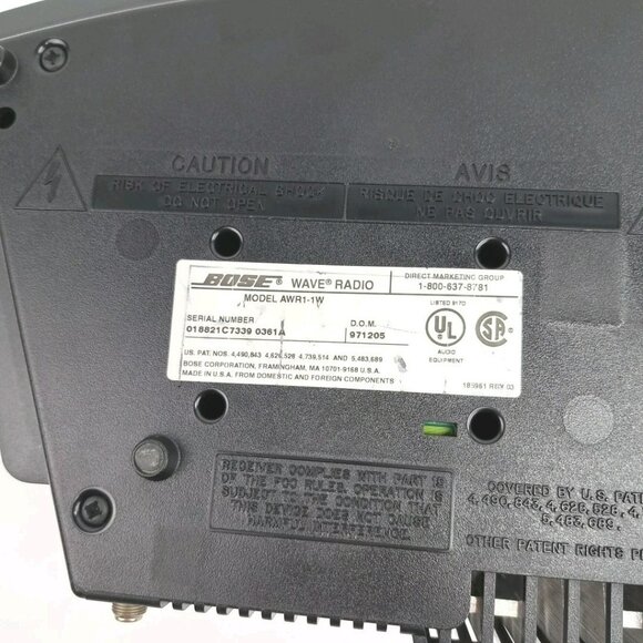 Bose Wave Radio AM/FM Clock Alarm Black Tested Working No Remote - Picture 13 of 16